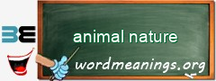 WordMeaning blackboard for animal nature